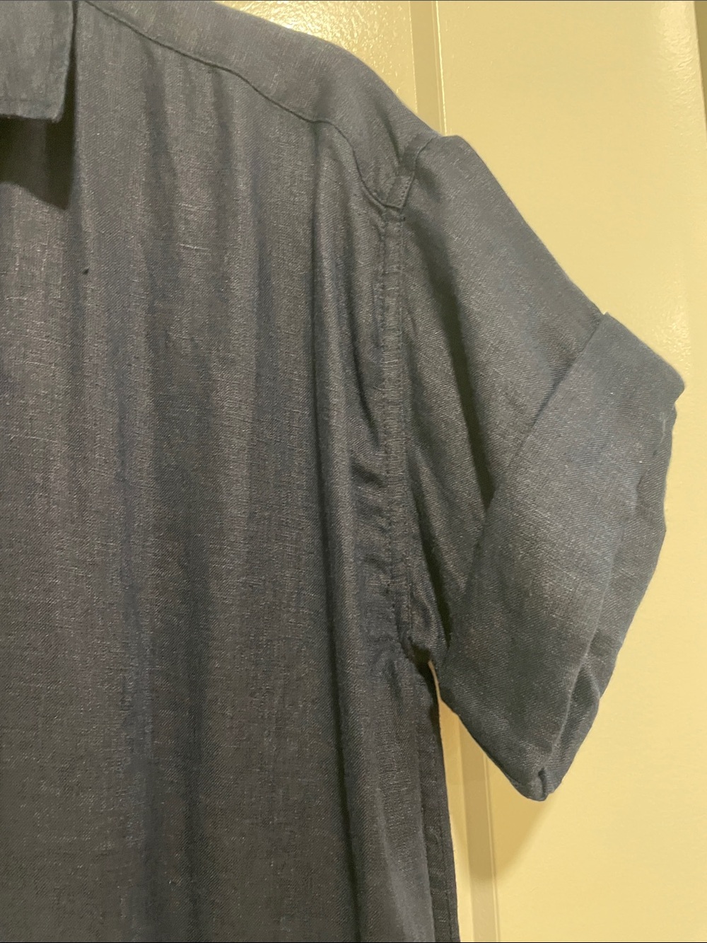 J. Crew Linen Navy Button-Front Shirt Dress size XS - Picture 6 of 9